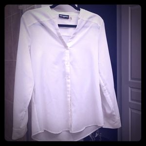 LAST CALL SALE - Karl Lagerfeld White Button Down Work Blouse